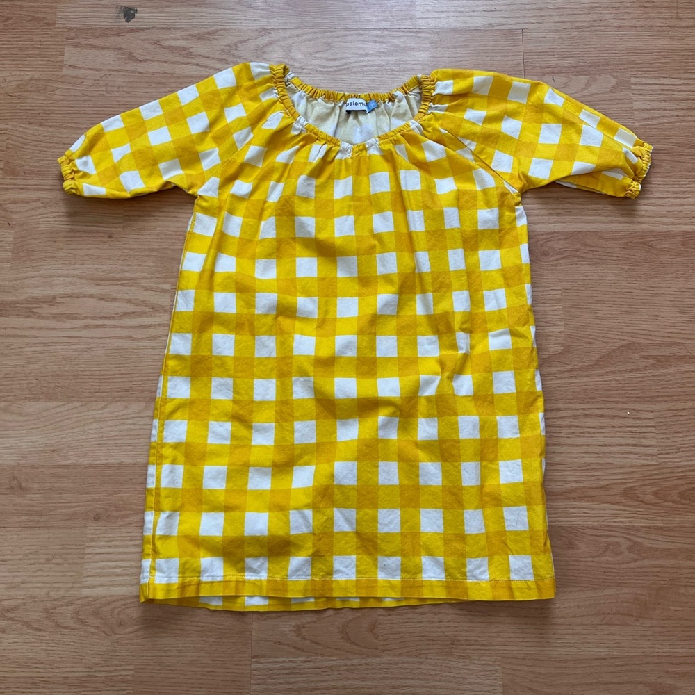 La Paloma gingham yellow dress girls 4-5y Parker house dress cotton